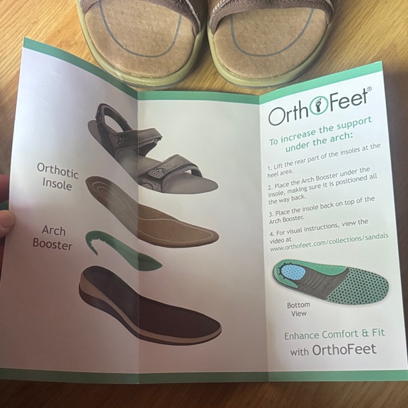 OrthoFeet size 8 Malibu leather Women's Brown Sandals - Picture 10 of 12